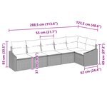 vidaXL Ensemble de 6 canapés de jardin avec coussins beige poly rotin