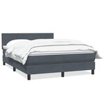 vidaXL Sommier à lattes de lit et matelas gris foncé 140x220cm velours