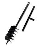 Bêche et tarière manuelle 150 mm avec rallonge 17 m acier