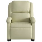 vidaXL Fauteuil inclinable de massage crème cuir véritable