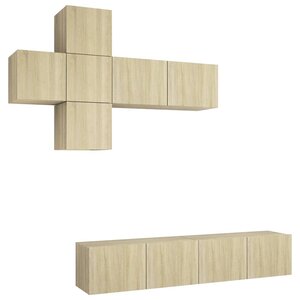 vidaXL Ensemble de meuble TV 7 Pièces Chêne sonoma Bois d'ingénierie