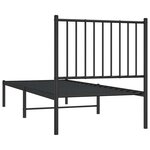 vidaXL Cadre de lit métal sans matelas avec tête de lit noir 75x190 cm