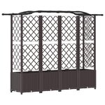 vidaXL Lit Élevé avec Treillis et Toit Marron 204 x 40 x 141 cm PP