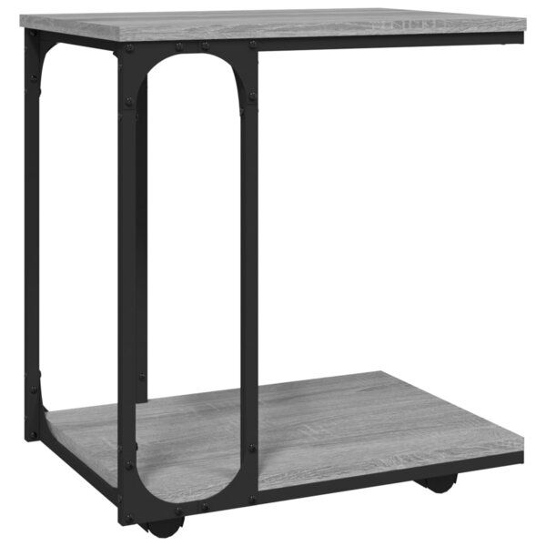 vidaXL Table d'appoint à roues Sonoma gris 50x35x55 5 cm