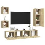 vidaXL Ensemble de meuble TV 5 Pièces Chêne sonoma Bois d'ingénierie