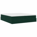 vidaXL Cadre de lit ottoman avec matelas vert foncé 160x200 cm velours