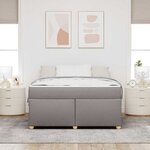 vidaXL Cadre de lit avec matelas Taupe 140 x 200 cm tissu