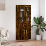 vidaXL Buffet haut Chêne fumé 69 5x34x180 cm Bois d'ingénierie