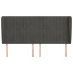 vidaXL Tête de lit avec oreilles Gris foncé 203x23x118/128 cm Velours