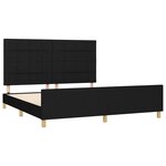vidaXL Cadre de lit avec tête de lit Noir 160x200 cm Tissu
