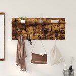 vidaXL Porte-manteau mural avec étagère avec stockage Chêne fumé 100 x 40 x 12 cm
