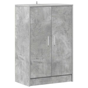 vidaXL Armoire à chaussures Gris béton 60x35x92 cm Bois d’ingénierie