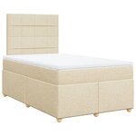 vidaXL Sommier à lattes de lit avec matelas crème 120x190 cm tissu