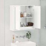 vidaXL Armoire Miroir de Salle de Bain Blanc brillant 60 x 20 x 60 cm