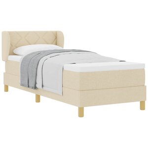 vidaXL Lit à ressorts avec matelas Crème 80 x 200 cm tissu