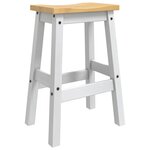 vidaXL Tabouret de bar 2 pc Blanc et Cire de Miel 44 x 30 x 63 cm