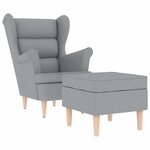 vidaXL Fauteuil avec repose-pied Gris clair Tissu