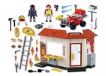 72195 Restaurant en feu et pompier avec son quad