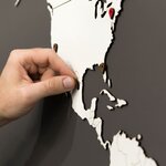 MiMi Innovations Décoration carte du monde murale Bois Blanc 130x78 cm