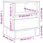 vidaXL Tables de chevet 2 Pièces chêne marron 40x35x50 cm bois ingénierie