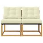 vidaXL 2 Pièce Sofa de milieu extérieur