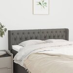vidaXL Tête de lit avec oreilles Gris foncé 147x16x78/88 cm Tissu