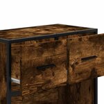 vidaXL Table de chevet chêne fumé 60x31x60 cm bois ingénierie et métal