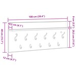 vidaXL Porte-manteau mural avec étagère avec stockage Chêne fumé 100 x 40 x 12 cm