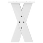 vidaXL Pieds de table basse en forme de X  2 pièces  blanc  28 x (42-43) cm  acier