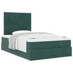 vidaXL Cadre de lit ottoman avec matelas vert foncé 120x200 cm velours