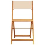 vidaXL Chaises de jardin pliantes lot de 4 beige tissu et bois massif