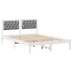 vidaXL Cadre de lit Gris clair 140 x 190 cm Pin massif