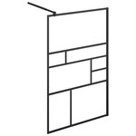 vidaXL Paroi de douche à verre ESG transparent 115x195 cm Noir