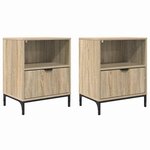 vidaXL Tables de chevet avec tiroir 2 Pièces Chêne sonoma 49 x 36 x 61 cm