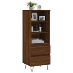 vidaXL Buffet haut Chêne marron 40x36x110 cm Bois d'ingénierie