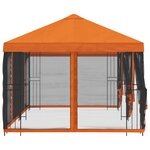 vidaXL Gazebo avec murs latéraux 6 x 3 m Orange Polyester et Acier 190