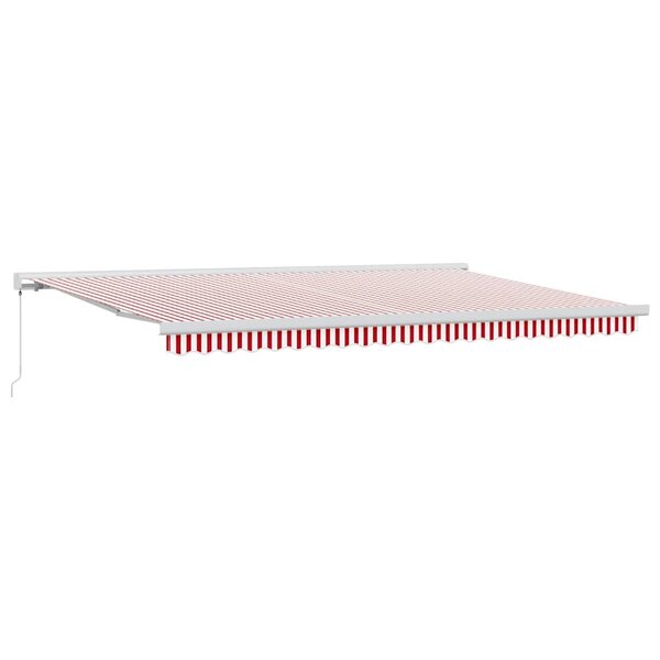vidaXL Auvent rétractable Rouge et Blanc 500 × 300 cm