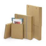 Caisse carton télescopique pour produit plat brune double cannelure 40x5x80 cm (lot de 10)