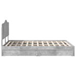 vidaXL Lit de Rangement Gris béton 140 x 190 cm Bois d'ingénierie