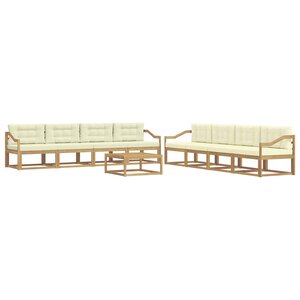 vidaXL Ensemble de canapés d'extérieur 9 pc Blanc et crème Polyester