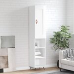 vidaXL Buffet haut Blanc brillant 34 5x34x180 cm Bois d'ingénierie