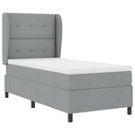vidaXL Lit à ressorts avec matelas Gris clair 80 x 200 cm tissu