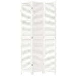 vidaXL Cloison de séparation 3 panneaux blanc bois de paulownia massif