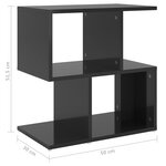 vidaXL Table de chevet Noir brillant 50x30x51 5 cm Aggloméré