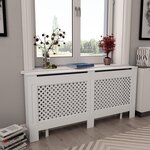 vidaXL Cache-radiateur Blanc 172x19x81 5 cm MDF