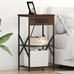 vidaXL Cabinet de chevet avec étagère Chêne marron 41 x 31 x 76 cm