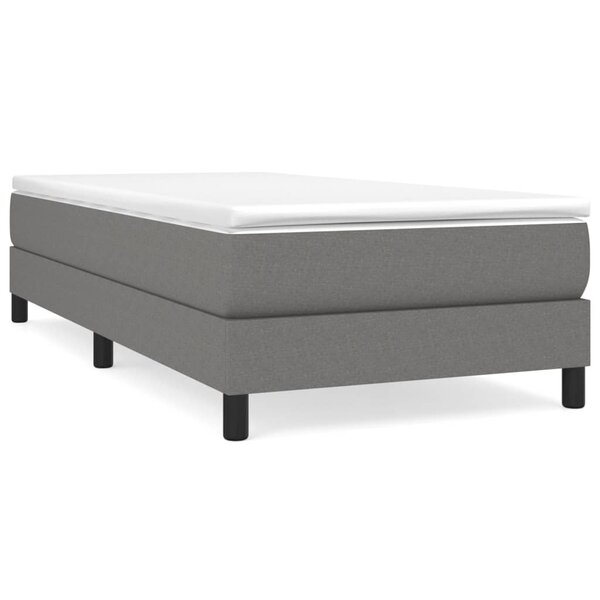 vidaXL Sommier à lattes de lit avec matelas Gris foncé 80x200 cm Tissu