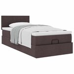 vidaXL Lit ottoman avec matelas marron foncé 100x200 cm tissu