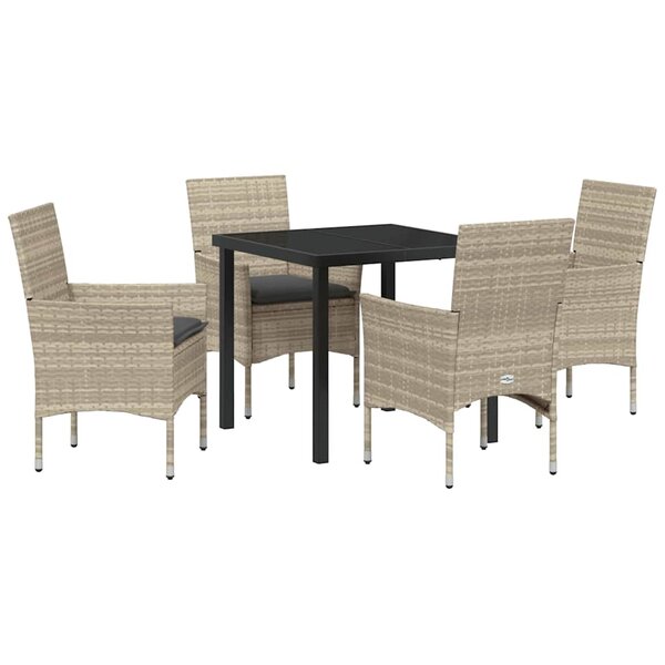 vidaXL Ensemble de salle à manger pour jardin 5 Pièces Gris clair