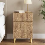 vidaXL Table de chevet Chêne artisanal 43 x 39 5 x 66 5 cm